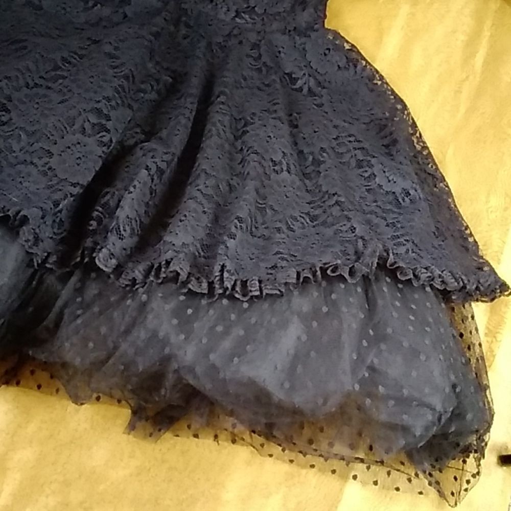 Vintage Black Lace Dress Size S Approximately No Tag - Picture 10 of 11